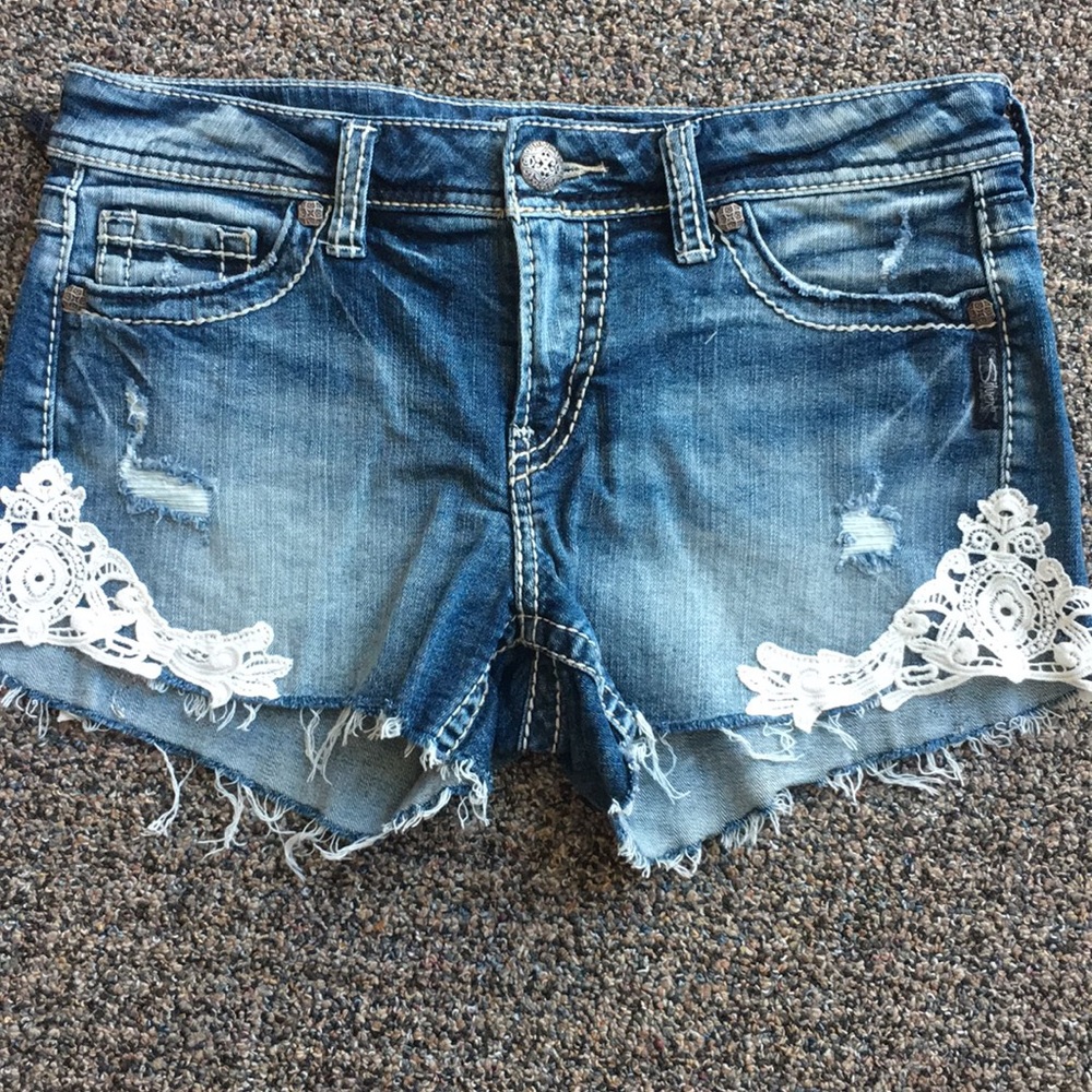 Silver Jean Shorts